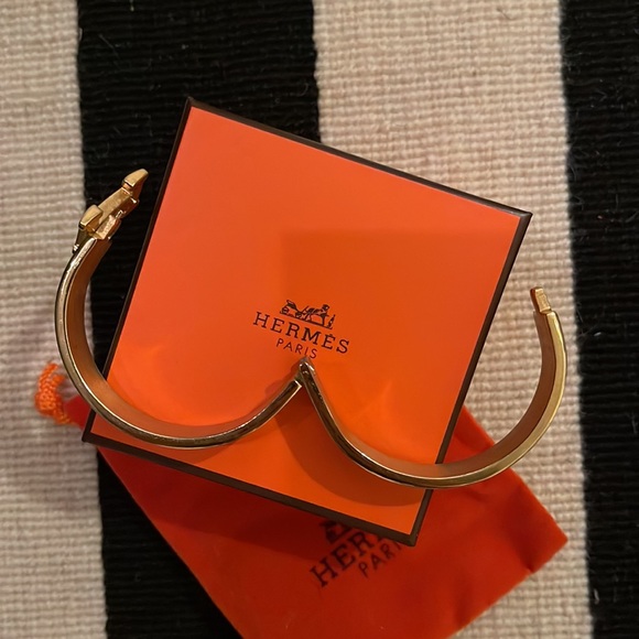 HERMES Clic Clac H Bracelet Black&gold - Picture 10 of 14